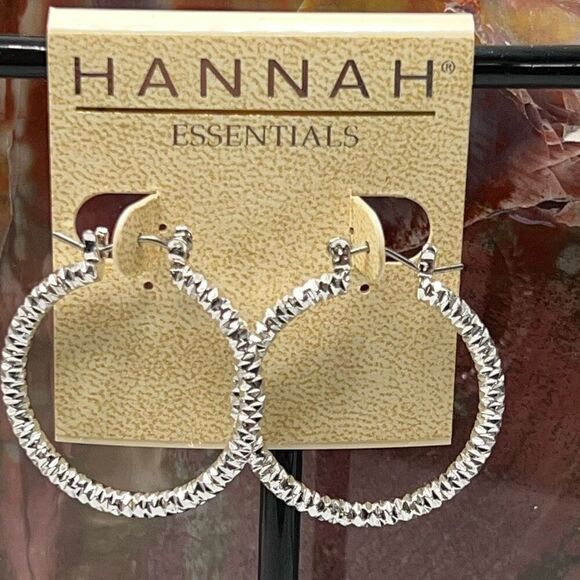 Silver Hoop Hannah Earrings - Picture 3 of 4